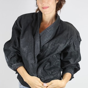 Vintage 80&#39;s Pelle Cuir© Black Leather Suede Bomber Jacket