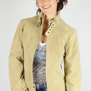 Vintage 2000&#39;s Dollhouse© Tan Suede Bomber Jacket