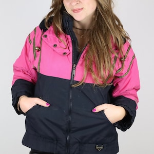 Vintage Pink and Black 80&#39;s Pera Skiwear® Ski Jacket