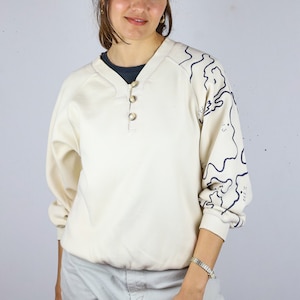 Vintage Fee&#39;s® Pullover Button up Tan Sweater