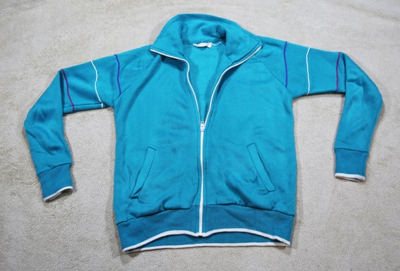 Vintage 80's aqua colored sportswear® sweater/swe… - image 4