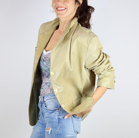 Vintage 80's Avenida© Tan Leather Blazer Jacket - image 2