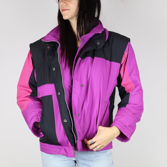 Vintage Pink and Black Prima Futuraski® 80's Ski … - image 1