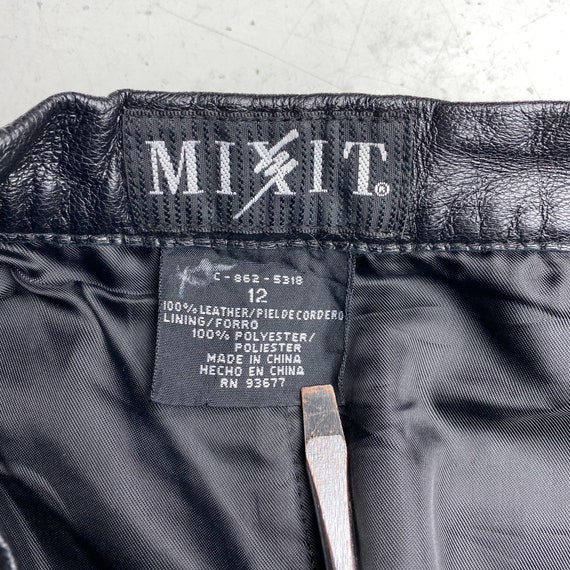 Vintage 90's Mixit® Black Leather Highrise Tapere… - image 4