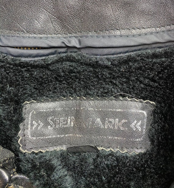 Vintage 90's Steinmark® Black Leather Motorcycle … - image 6