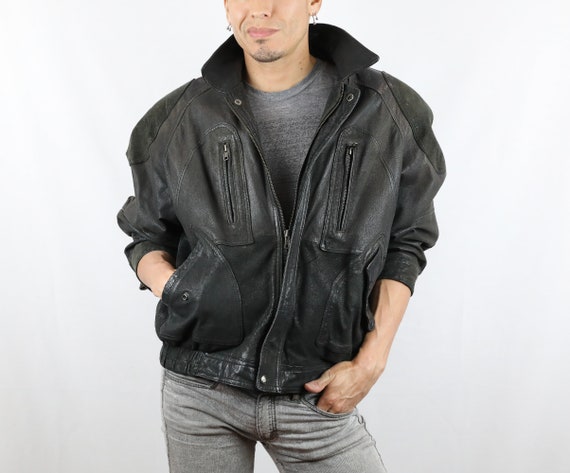winlit leather jacket 80s