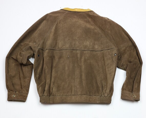 Vintage early 90's Brown Suede Reversible Bomber … - image 5