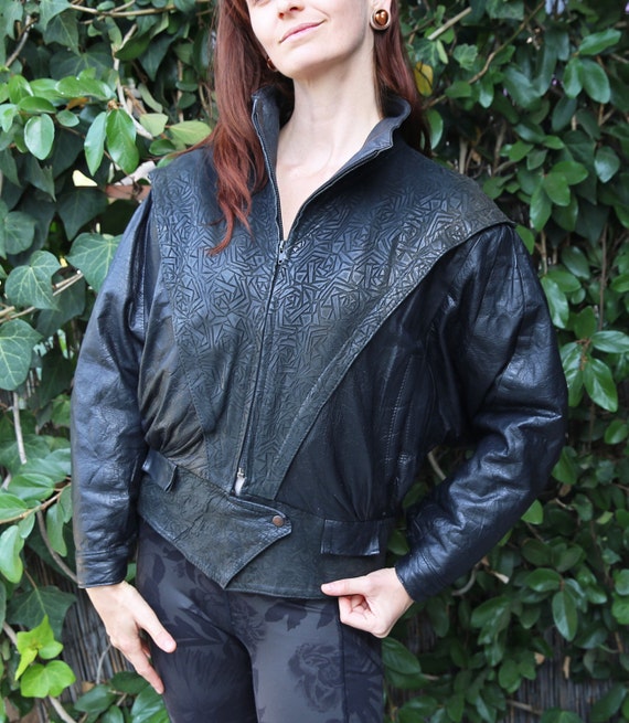 Vintage 80's Vera Pelle® black leather and suede … - image 1
