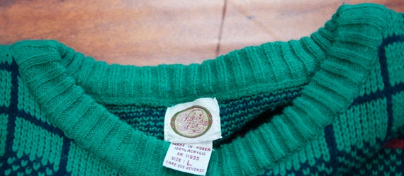 Vintage 90's Pichet and Post© Plaid green sweater - image 5