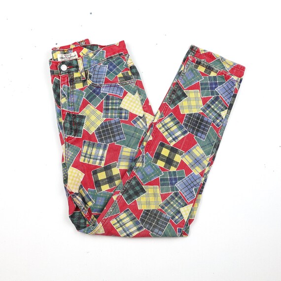 RARE Funky Vintage 80's Guess® Plaid "Patchwork" P