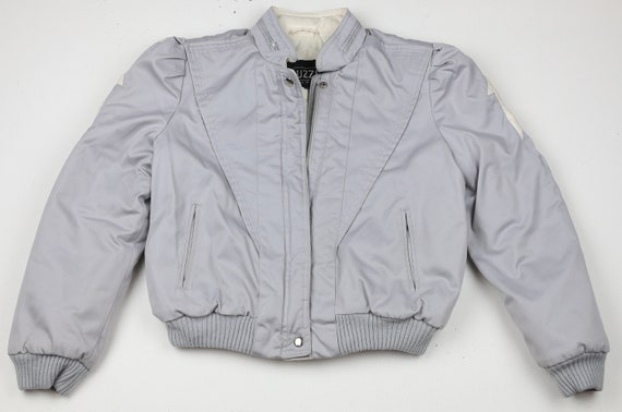 Classic Funky Vintage 80's Uzzi® Light Grey Jacket - image 4