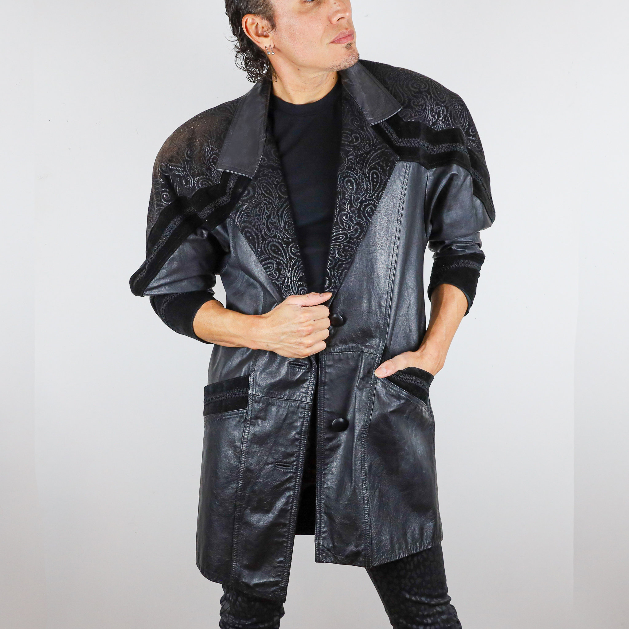Vintage 80's Comint ® 100% Leather and Suede Trench Coat Vintage 80's Comint ® 100% Leather and Suede Trench Coat