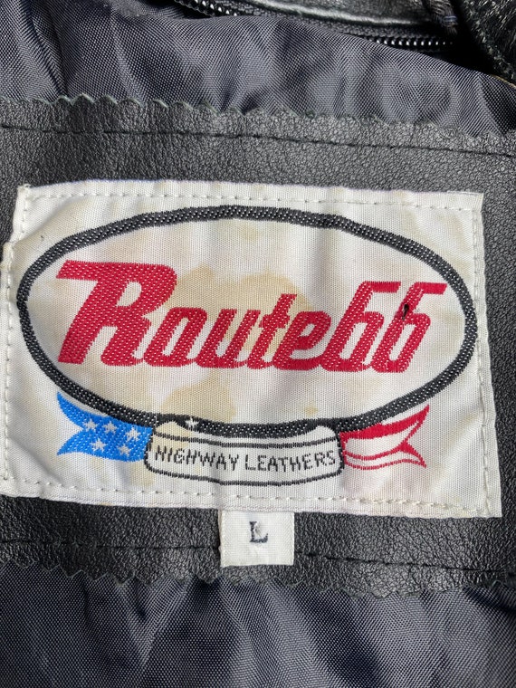 Vintage 90's (Kids Size) Route 66® Black Leather … - image 3