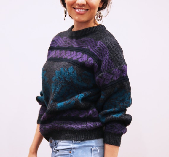 Vintage 80's Saturdays© multipattern sweater - image 2