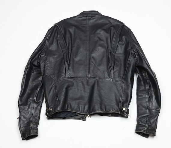 Vintage 90's Steinmark® Black Leather Motorcycle … - image 5