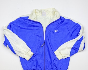Vintage 90's Speedo® Blue and White Zip-up Windbreaker Jacket - Etsy