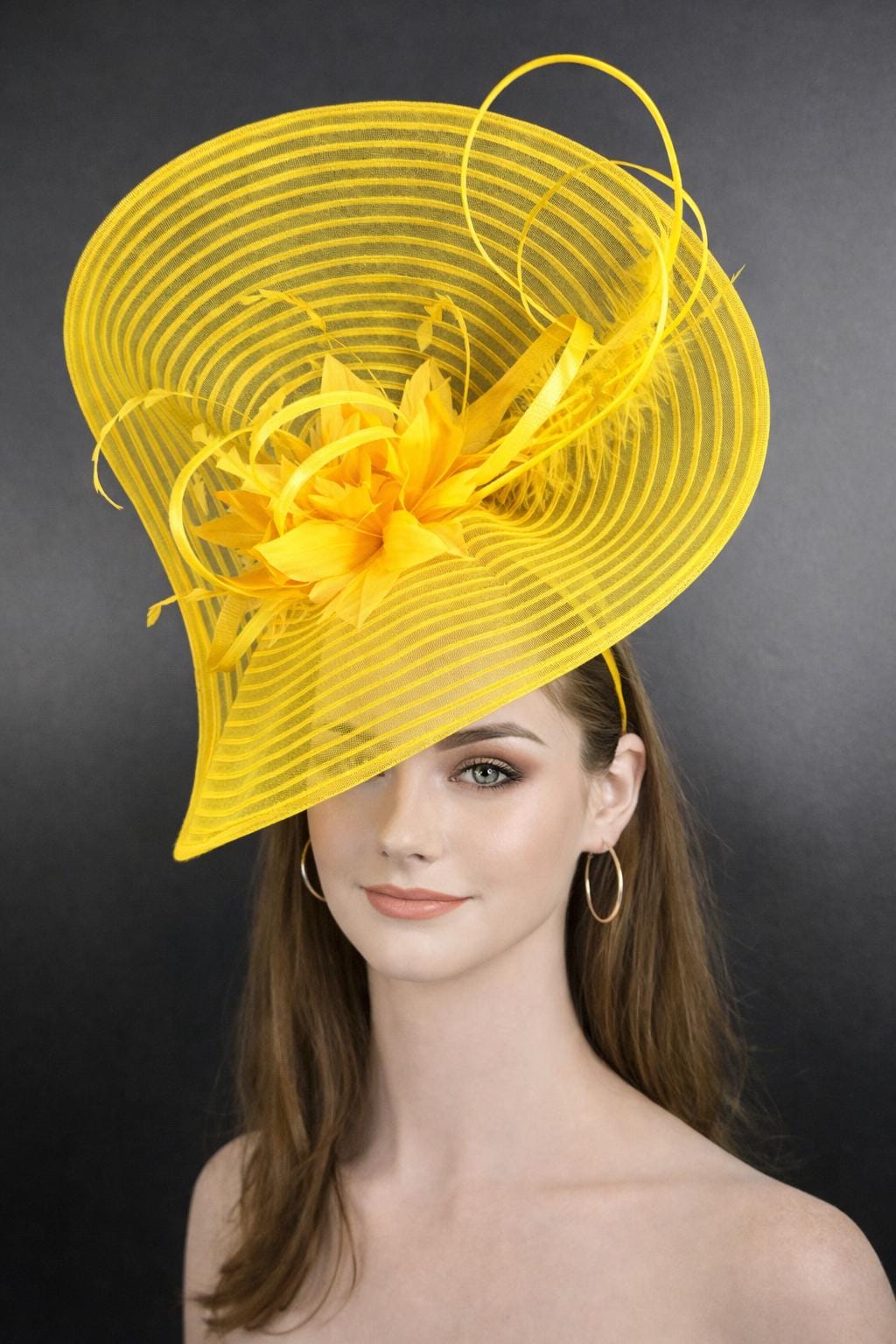 Sinamay & Crin Fascinator Hat for Kentucky Derby, Ascot 