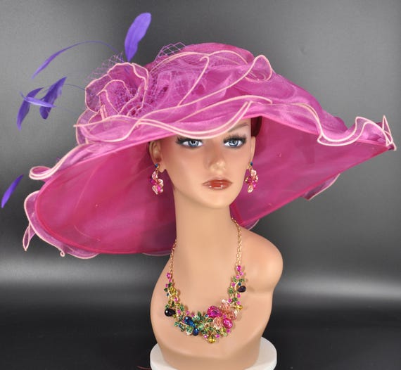 Women\'s Organza Kentucky Derby British Hat Purple Lolmot Women main image 3