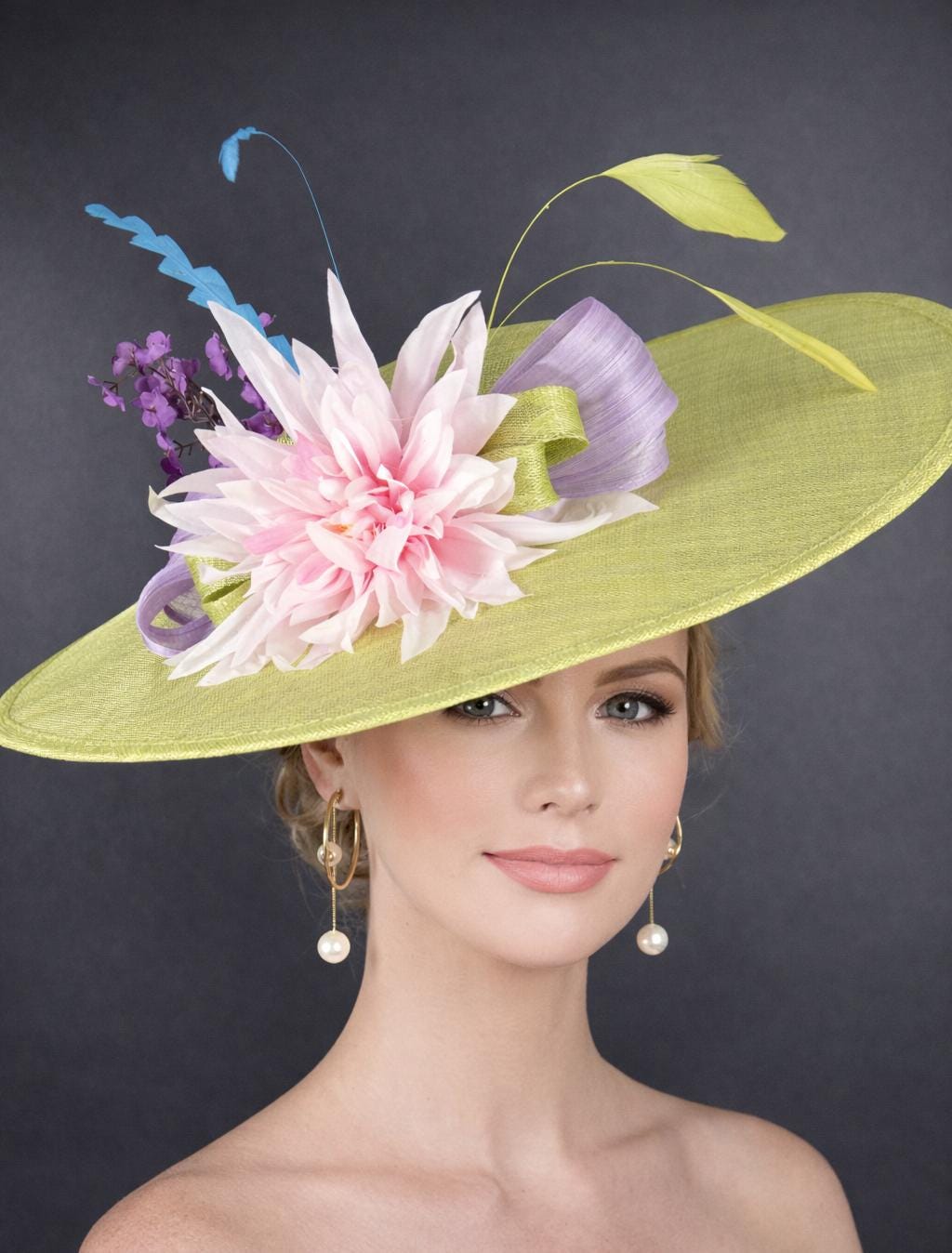 Lavender Women\'s Dress Hat with Floral Accent Lavender Flower Dress Hat| Shenor Collections - Shenor  main image 4