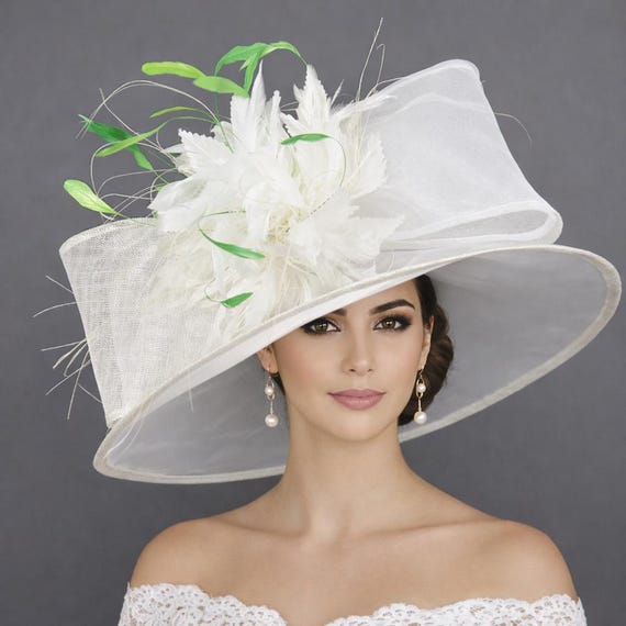 Cappello da sposa, Cappello derby, Cappello estivo rosso da donna, Cappello di paglia rosso