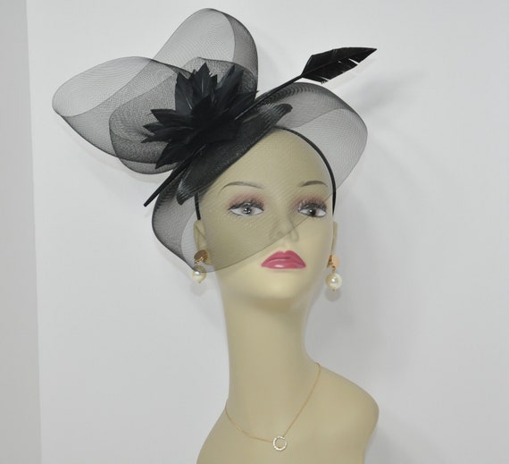 Tocado De Organza Para Mujer, Ala Ancha, Color Marino, Talla M, Para Bodas, Kentucky, Fiestas O Iglesia