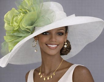 Kentucky Derby Hat. Ivory Hat. Green Hat. Derby Hat. Royal  display picture 1