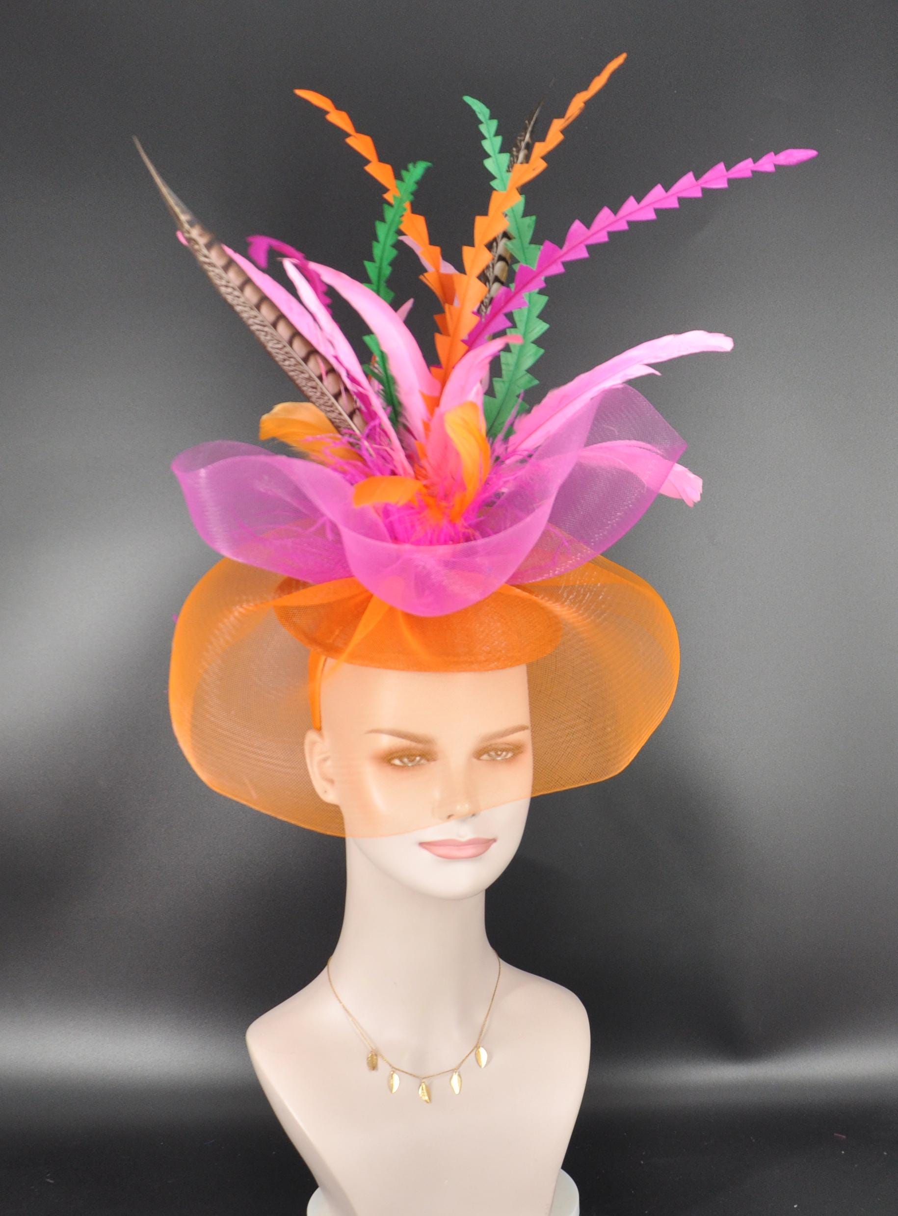 Elegant High Fashion Sweeping Feathers Fascinator Hat Tea Party Derbys C… fascinator hat veil feather fascinator hair clip tea party  main image 4