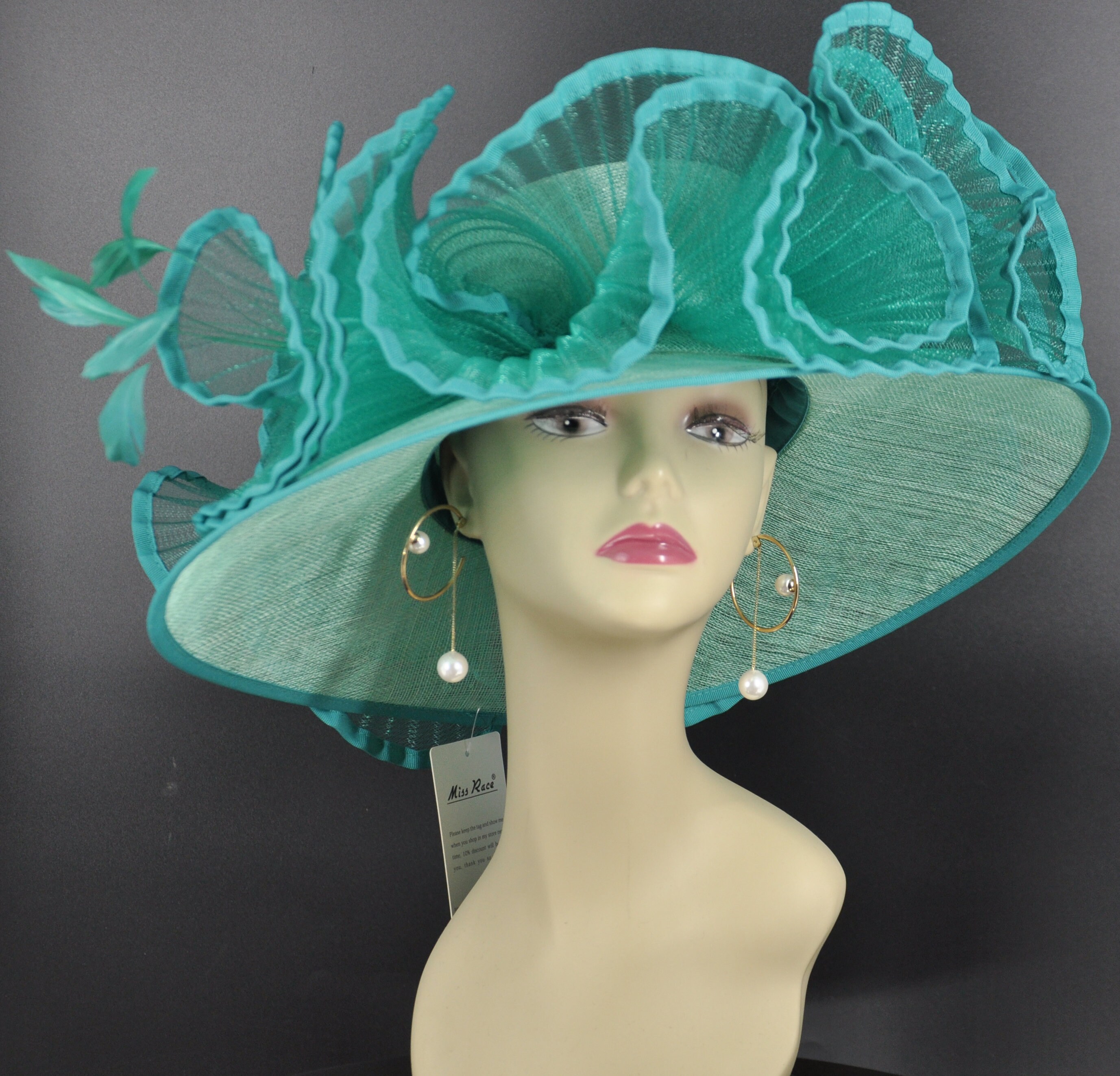 Church Kentucky Derby Hat Carriage Tea Party Wedding Wide Brim