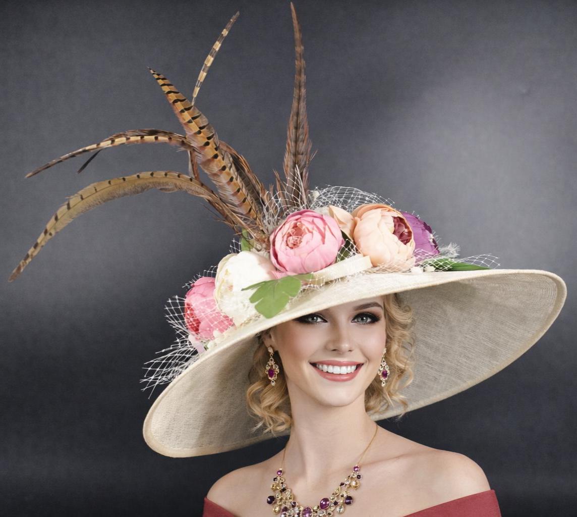 5267 British Retro Felt Hat Women Rhinestone Floral Church Derby Classic Beret Hats for Women British Felt hat Women main image 4