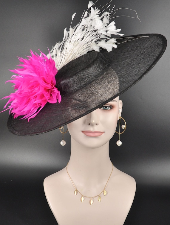 Wide Brim Kentucky Derby Fascinator Hat, Ascot Hat for  display picture 1