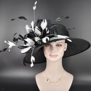Sombrero de Sinamay de ala ancha blanco, sombrero Kentucky Derby, sombrero de iglesia, sombrero para fiesta de té, sombrero personalizado, sombrero formal, sombrero de moda