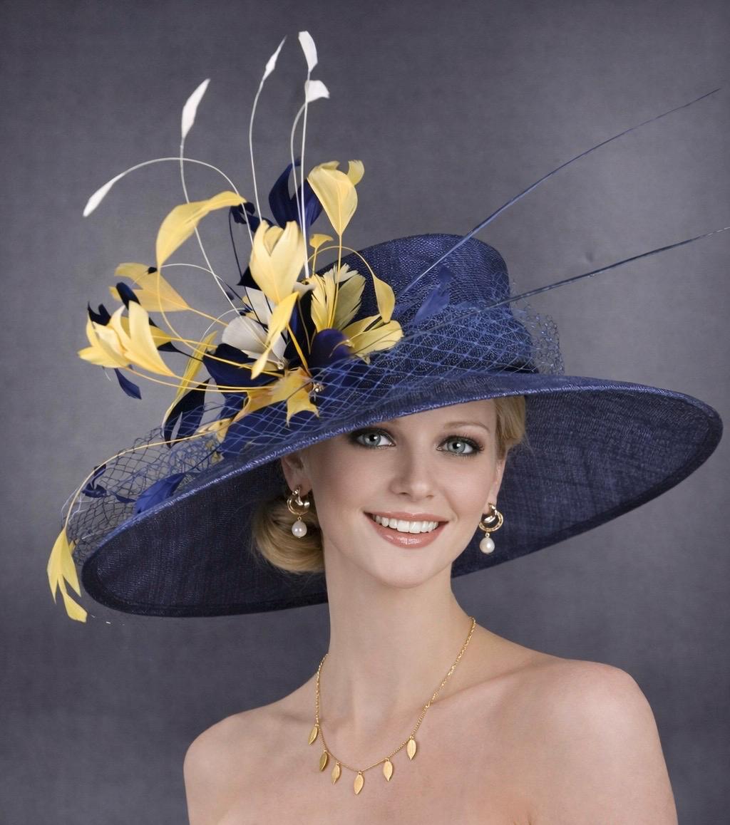 Gold With Navy Fascinators - Etsy display picture 1