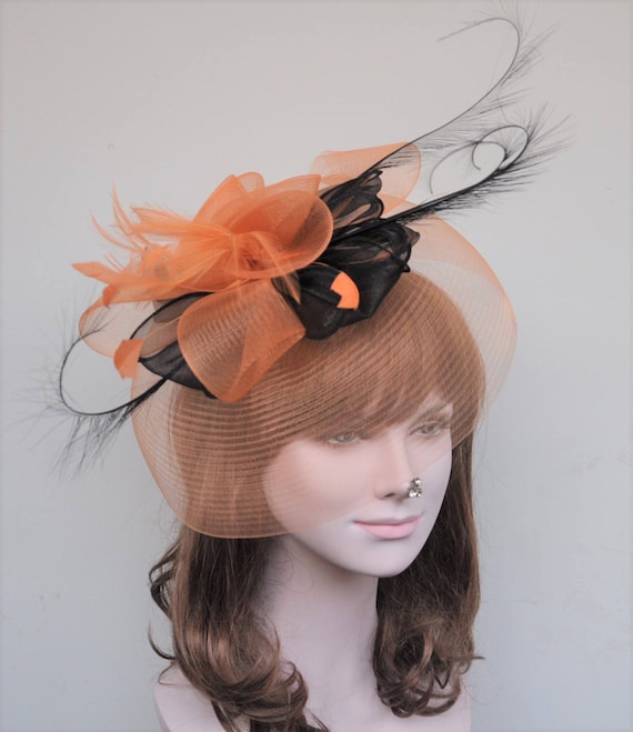 Derbywedding Feather Floral Organza Headband Fascinator Hat  display picture 1