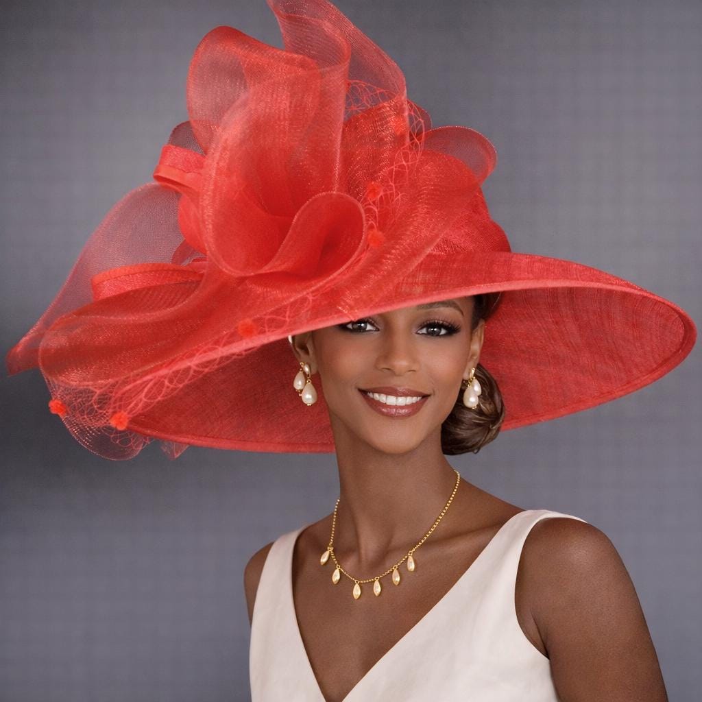 Wide Brim Kentucky Derby Hat, Ascot Hat for Wedding & Tea  display picture 3
