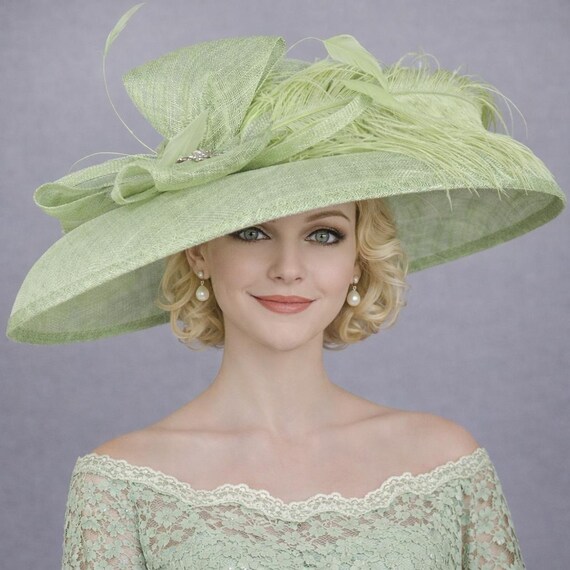 Beautiful Green Feathers Beads Fascinator Races Tea Party Church Brunch … Beloved Millinery | Accessories | Beautiful Green Feathers  main image 4