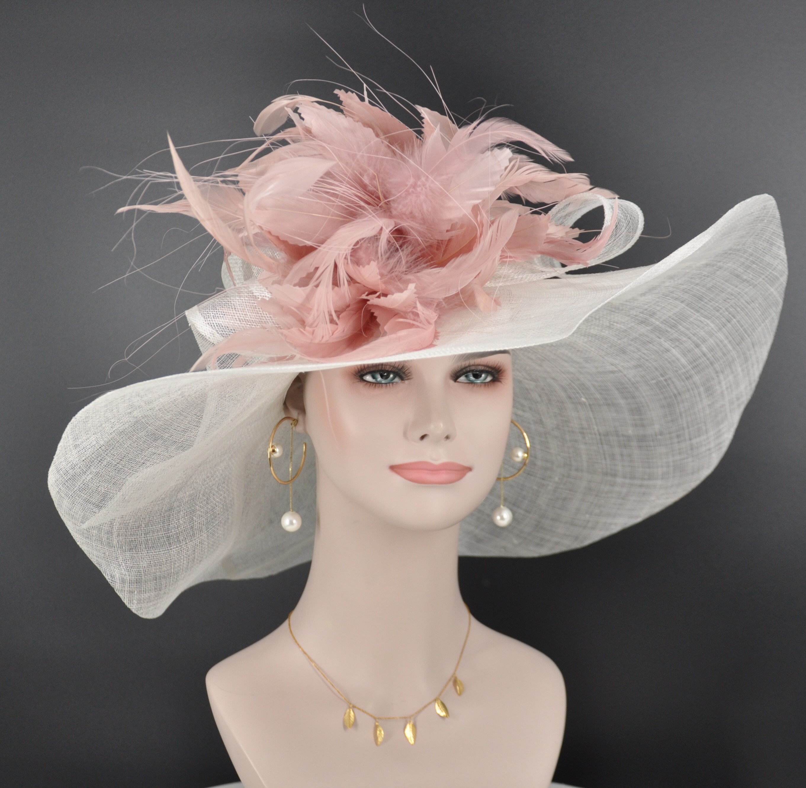 Haozaikeji Cappello Fascinator Per Donna Con Fiori E Piume – 20x18x10 Cm, Clip Per Capelli, Per Matrimoni, Derby, Cocktail E Feste A Tema