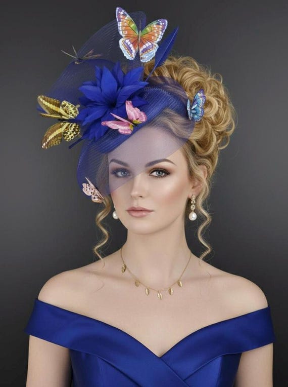 Statement Sinamay Fascinator Hat W Butterfly Detail 