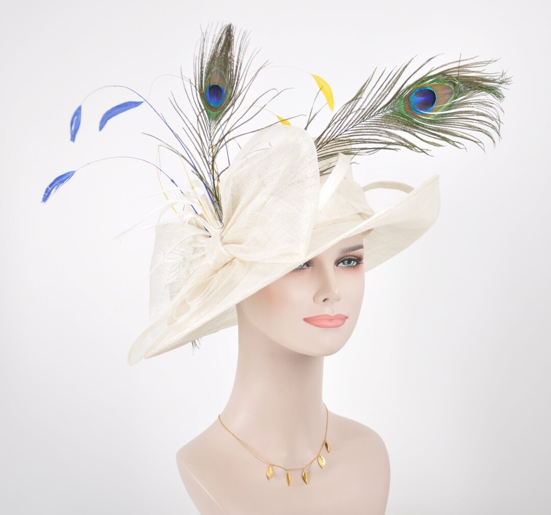 Wide Brim Derbyfloppy Sinamay Hat With Flowers Millinery 