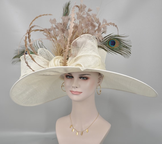 Wide Brim Kentucky Derby Hat, Ascot Hat for Wedding & Tea  display picture 1