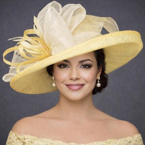 Vintage White Leslie James Wide Brim Sinamay Feathers Kentucky Derby Church Hat Wide Brim White 1960s Vintage Hats for Women for sale | eBay main image 3