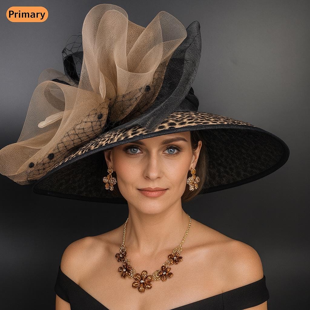 Black Tea Party Hat - Etsy display picture 2