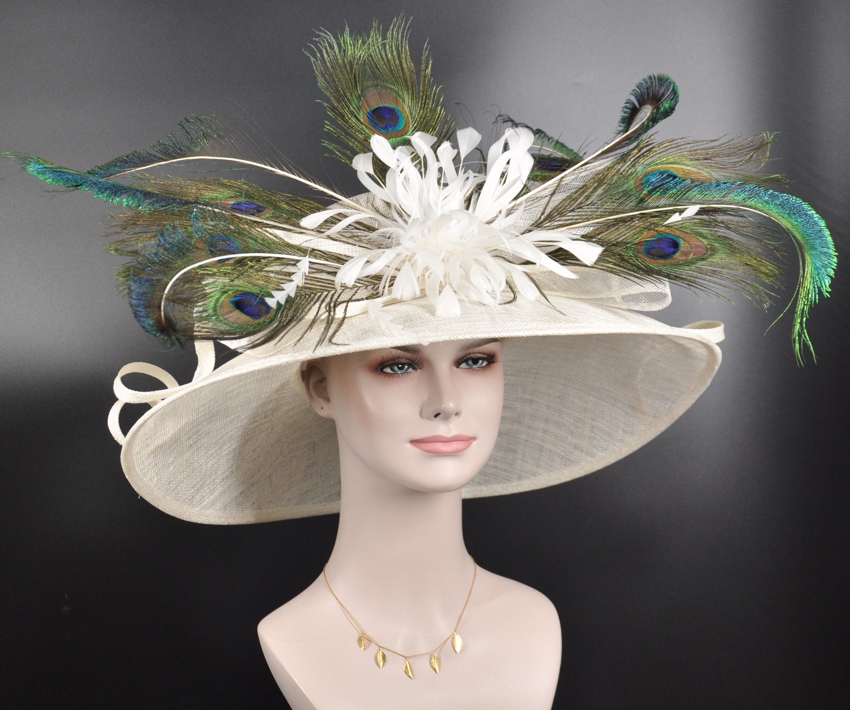 Wide Brim Kentucky Derby Hat, Ascot Hat for Wedding & Tea  display picture 2