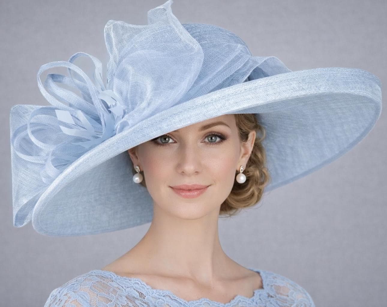 knee length dresses for ladies Yellow Straw Ladies Dress Hats with Assorted Flowers main image 1