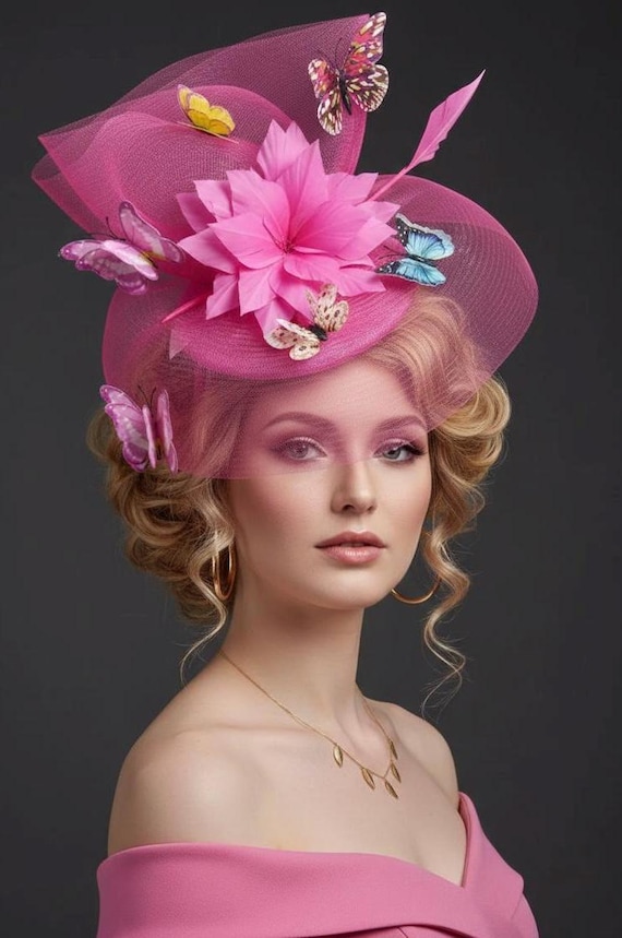 Hot Selling Retro Colorful Fascinator Hat Kentucky Derby Hat Sinamay Hat Lace Ha
