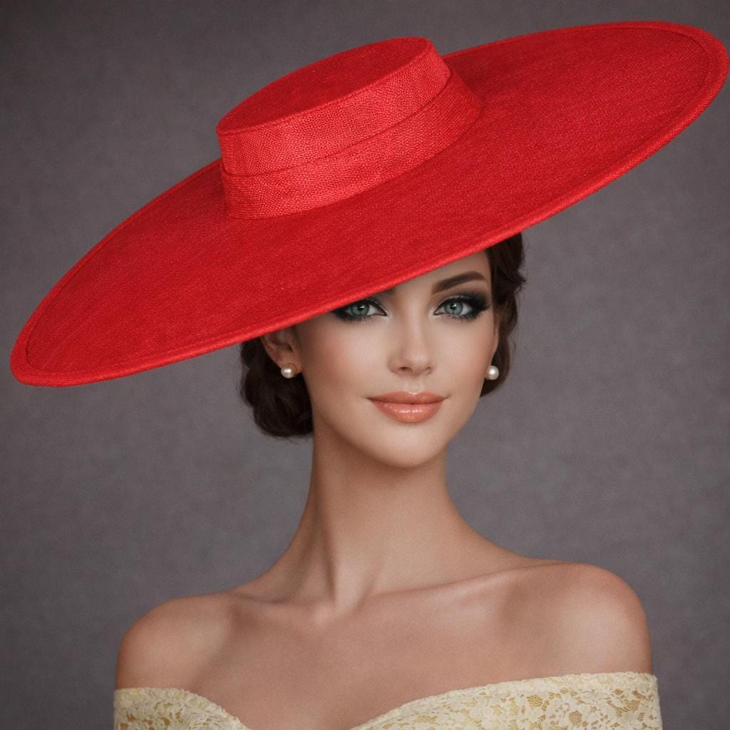 Ladies Red Church Hat - Etsy display picture 2