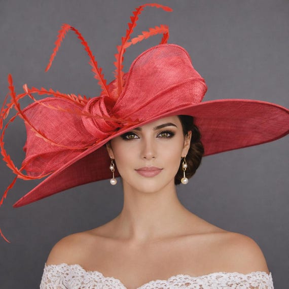 Unique Derby Special Red Hat With Brim Mesh Orchid Fashion Women main image 3