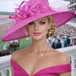 Fuchsia Church Hat - Etsy display picture 2