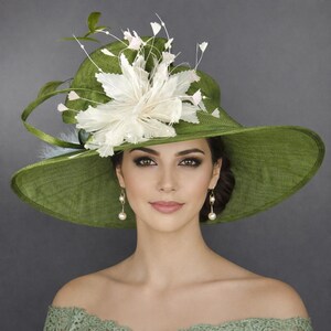 Women Olive Green Church Hats - Etsy display picture 2