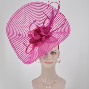 Cute Jumbo White Royal Ascot Horse Race Oaks day hat  Fascinator Kentucky Derby Hat Church Tea wedding Party Hat