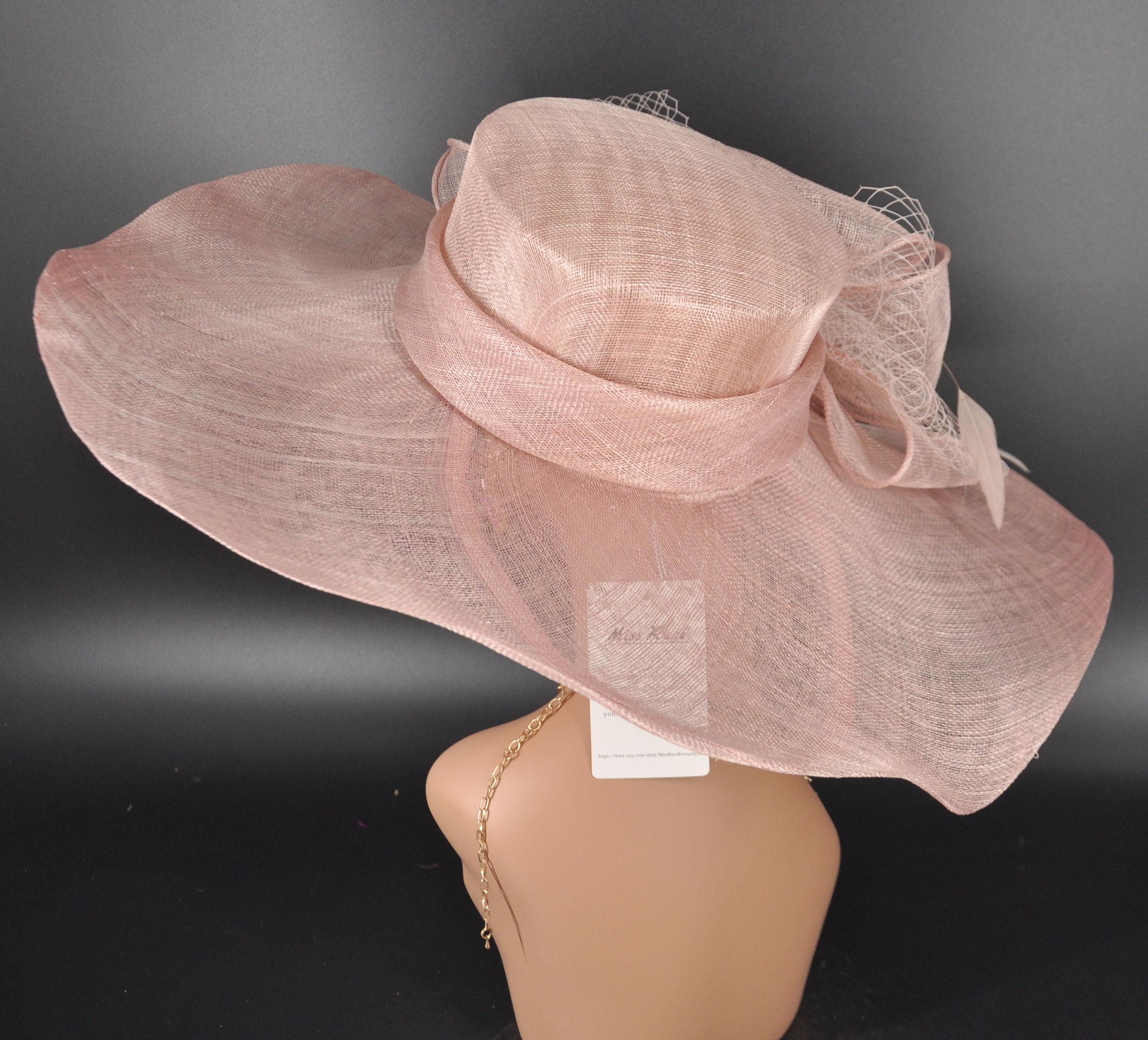 Frank Olive Dusty Rose Pink Church/Kentucky Derby Hat Kentucky Derby Hat, Kentucky Oaks Hat, Dusty Pink Rose Hat  main image 3